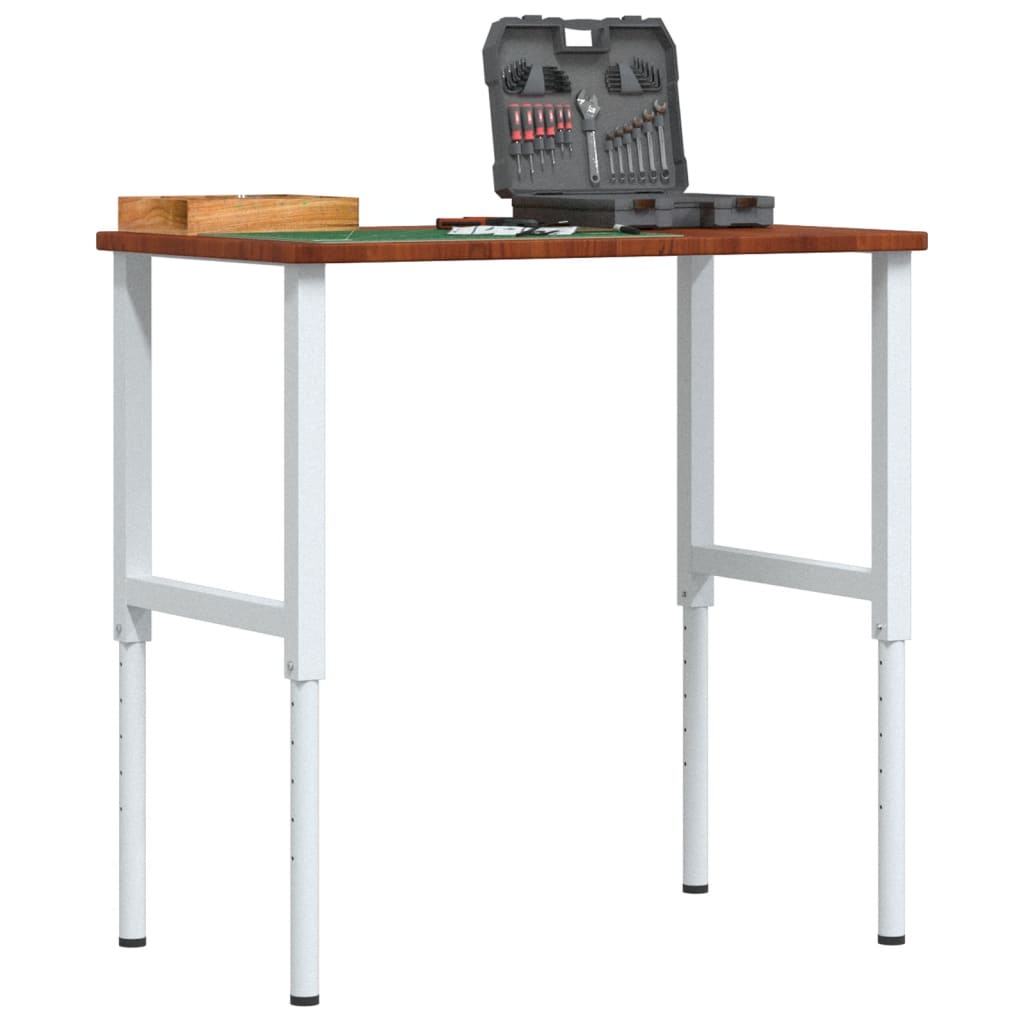 Werkbank rechthoek 100x60x(71,5-98) cm eikenhout donkerbruin is nu te koop bij PeponiXL, paradijselijk wonen!
