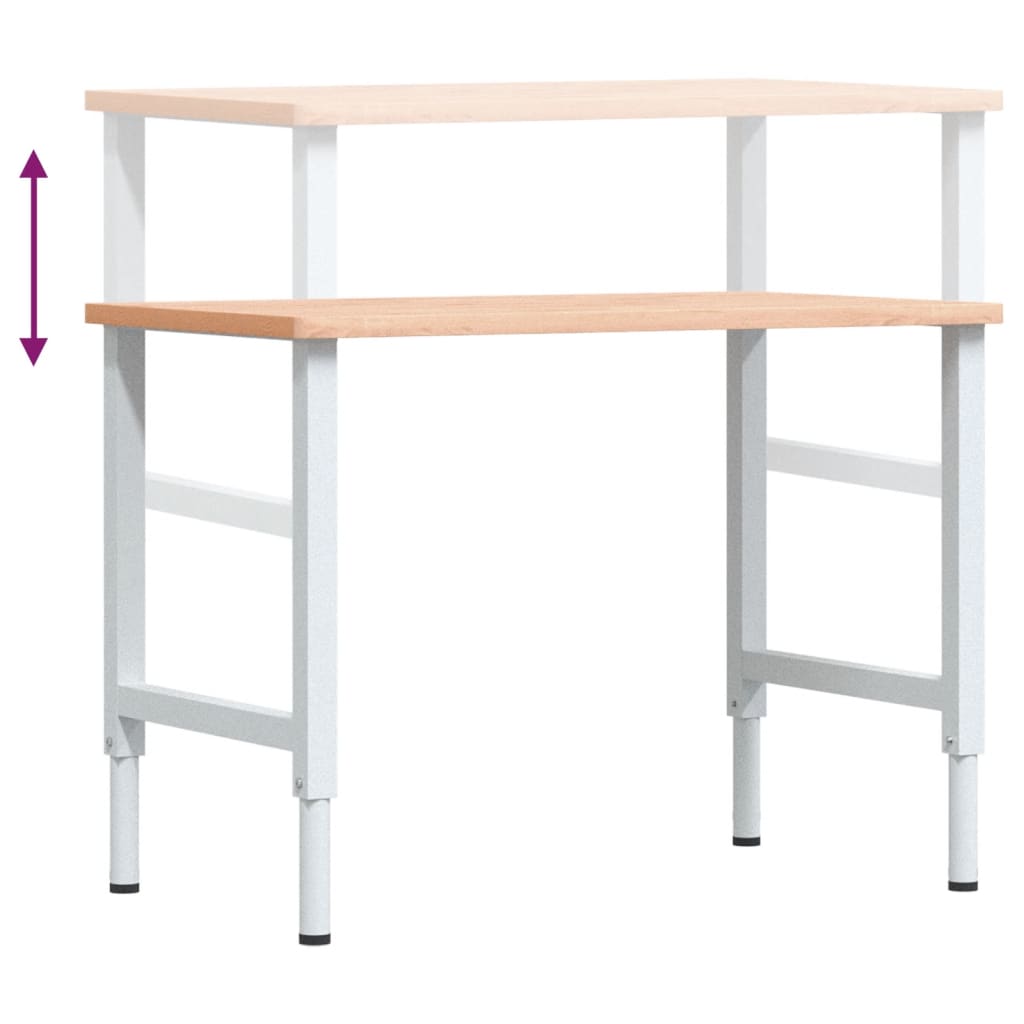 Werkbank rechthoekig 100x60x(71,5-98) cm massief beukenhout is nu te koop bij PeponiXL, paradijselijk wonen!