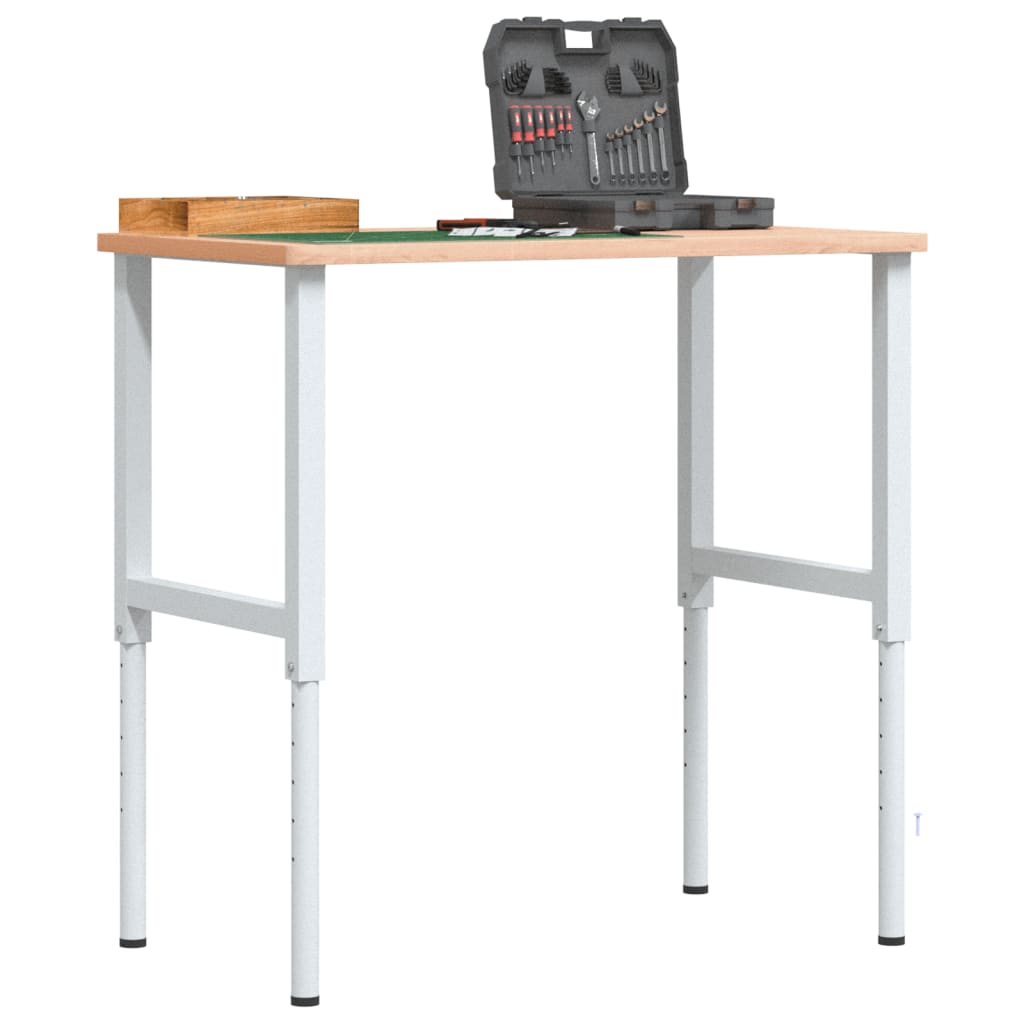 Werkbank rechthoekig 100x60x(71,5-98) cm massief beukenhout is nu te koop bij PeponiXL, paradijselijk wonen!
