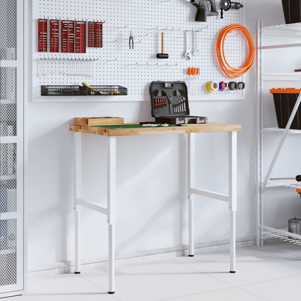 Werkbank rechthoekig 100x60x(73-99,5) cm massief acaciahout is nu te koop bij PeponiXL, paradijselijk wonen!