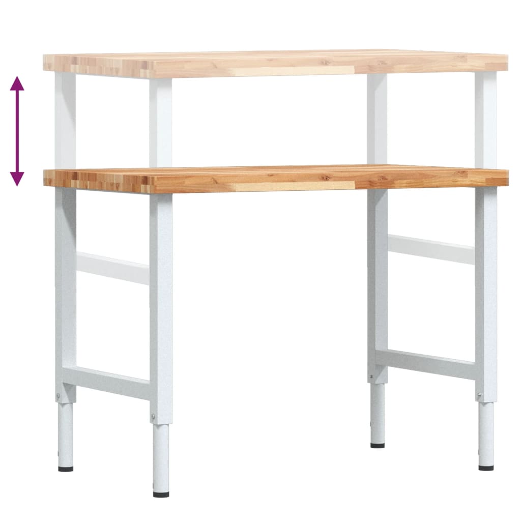 Werkbank rechthoekig 100x60x(73-99,5) cm massief acaciahout is nu te koop bij PeponiXL, paradijselijk wonen!