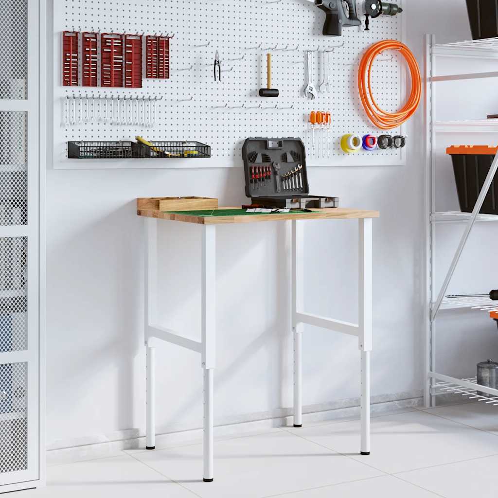Werkbank 80x60x(71,5-98) cm massief eikenhout is nu te koop bij PeponiXL, paradijselijk wonen!