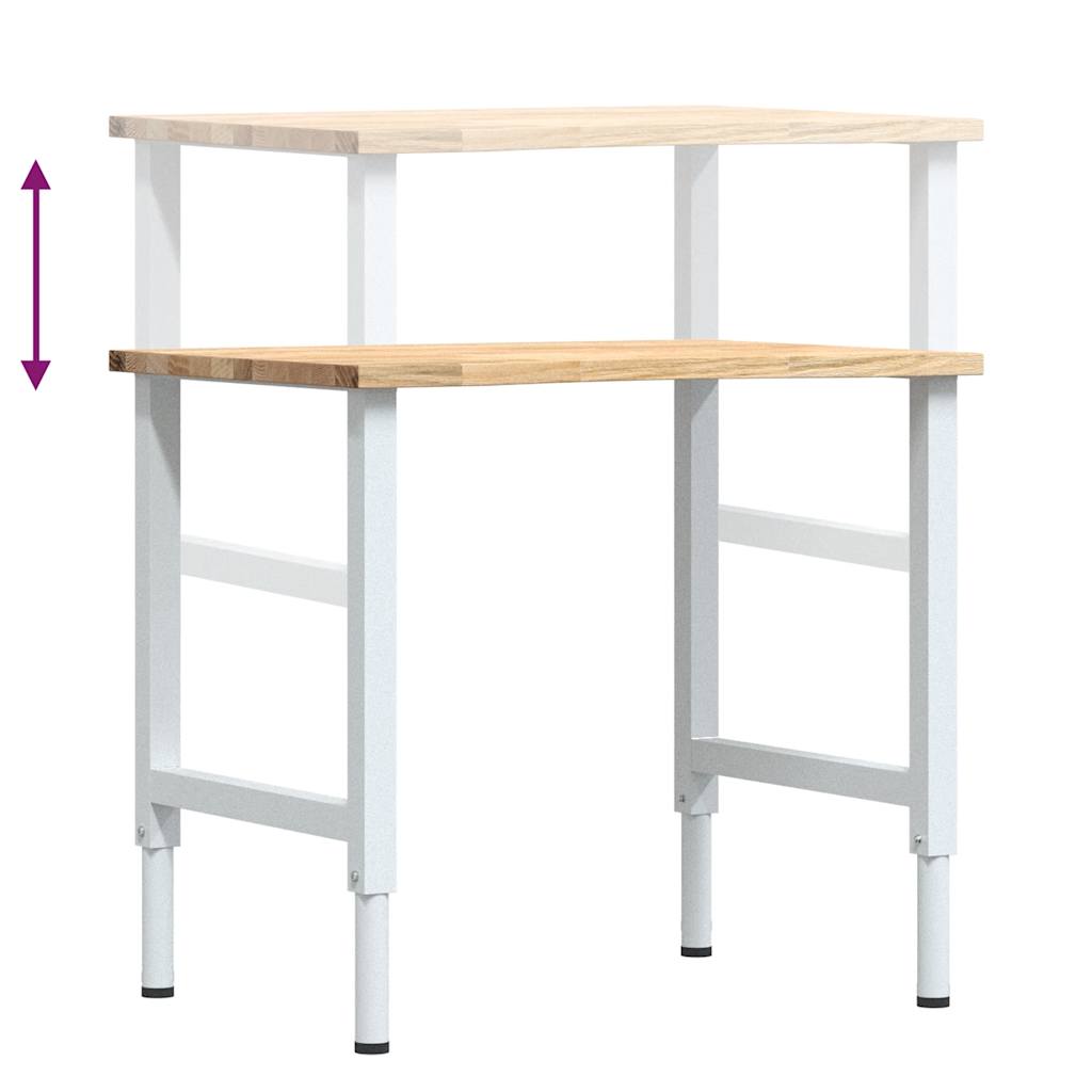 Werkbank 80x60x(71,5-98) cm massief eikenhout is nu te koop bij PeponiXL, paradijselijk wonen!