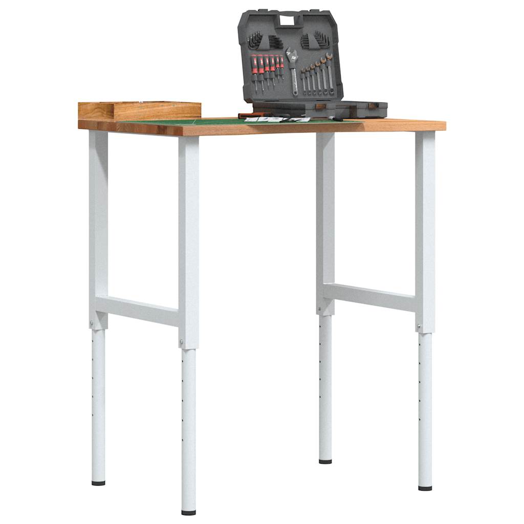 Werkbank 80x60x(71,5-98) cm eikenhout lichtbruin is nu te koop bij PeponiXL, paradijselijk wonen!
