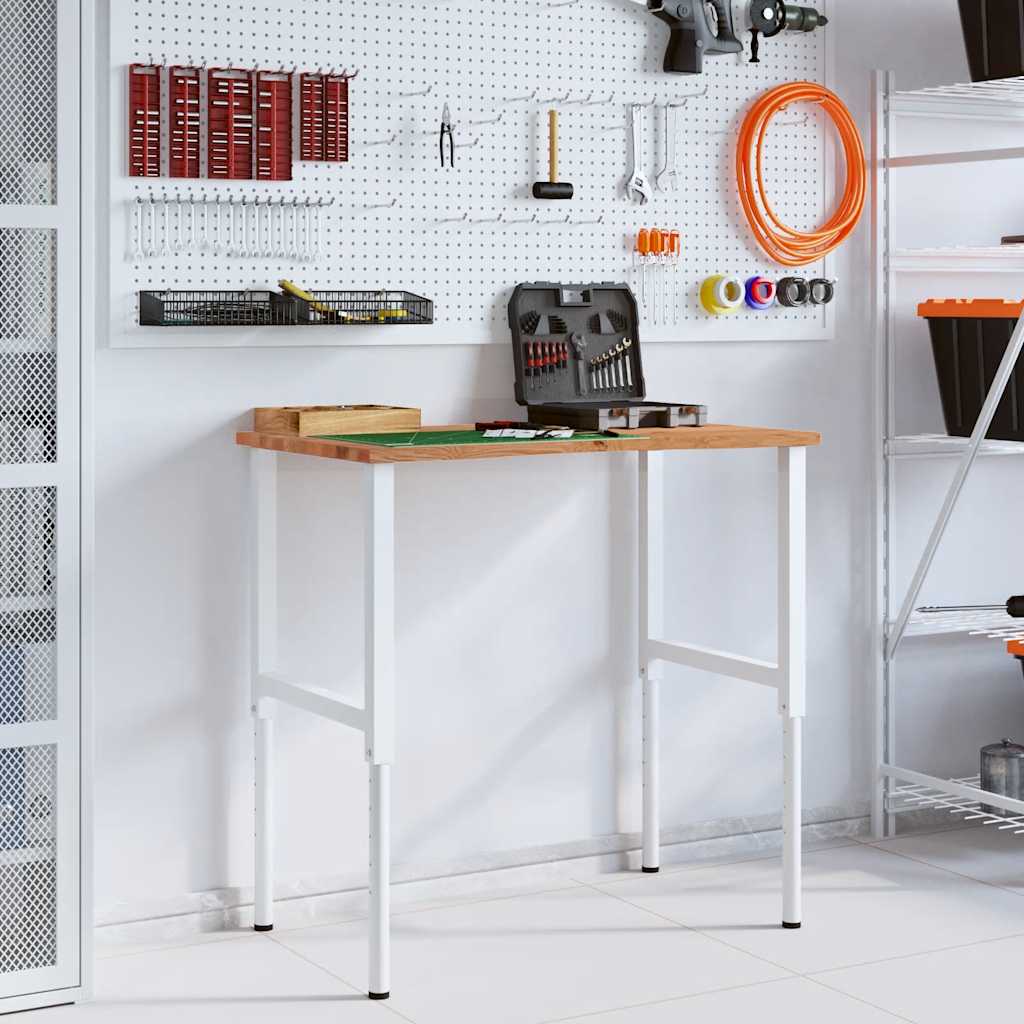 Werkbank 100x60x(71,5-98) cm eikenhout lichtbruin is nu te koop bij PeponiXL, paradijselijk wonen!