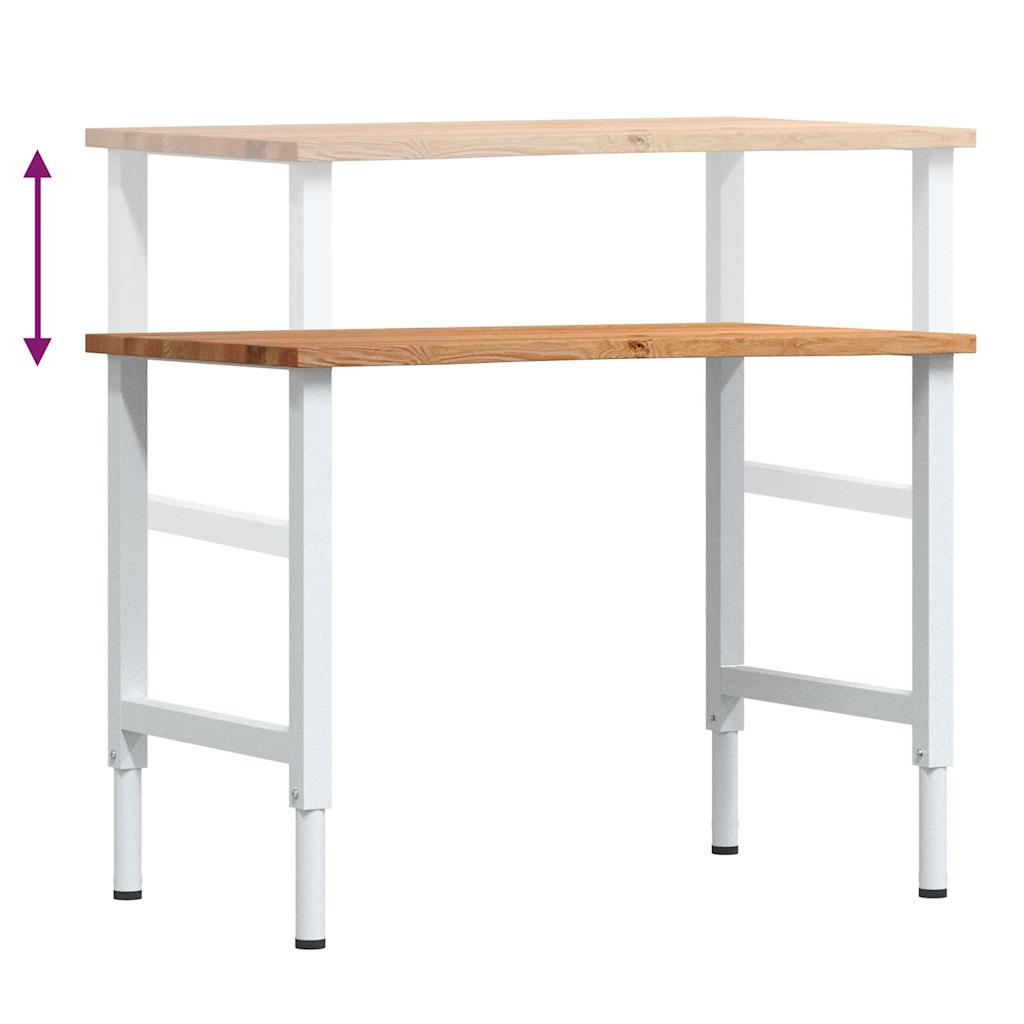 Werkbank 100x60x(71,5-98) cm eikenhout lichtbruin is nu te koop bij PeponiXL, paradijselijk wonen!