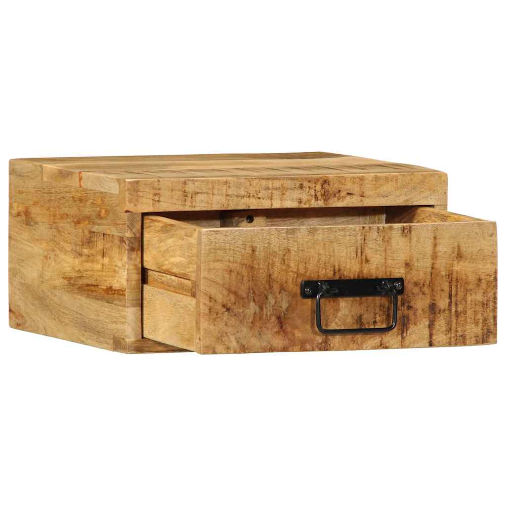 Nachtkastje wandgemonteerd massief ruw mangohout is nu te koop bij PeponiXL, paradijselijk wonen!