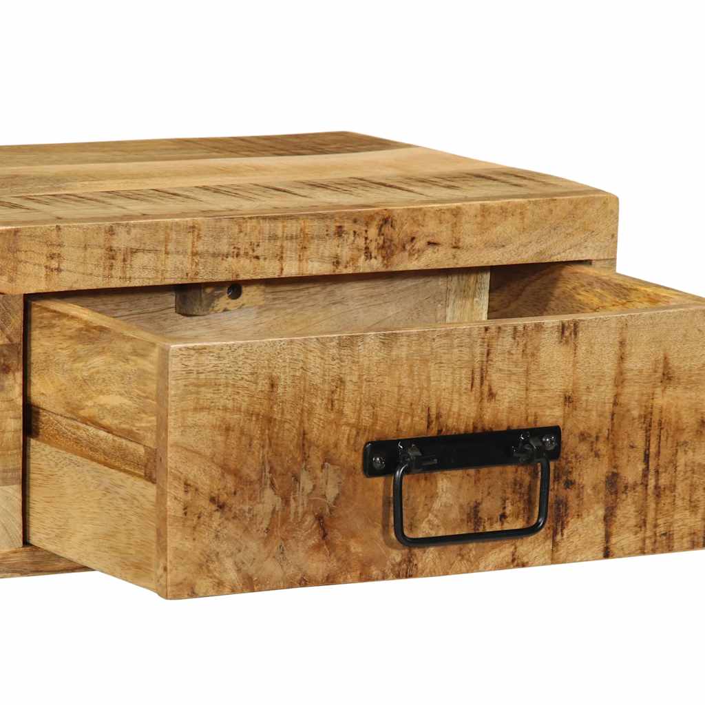Nachtkastje wandgemonteerd massief ruw mangohout is nu te koop bij PeponiXL, paradijselijk wonen!