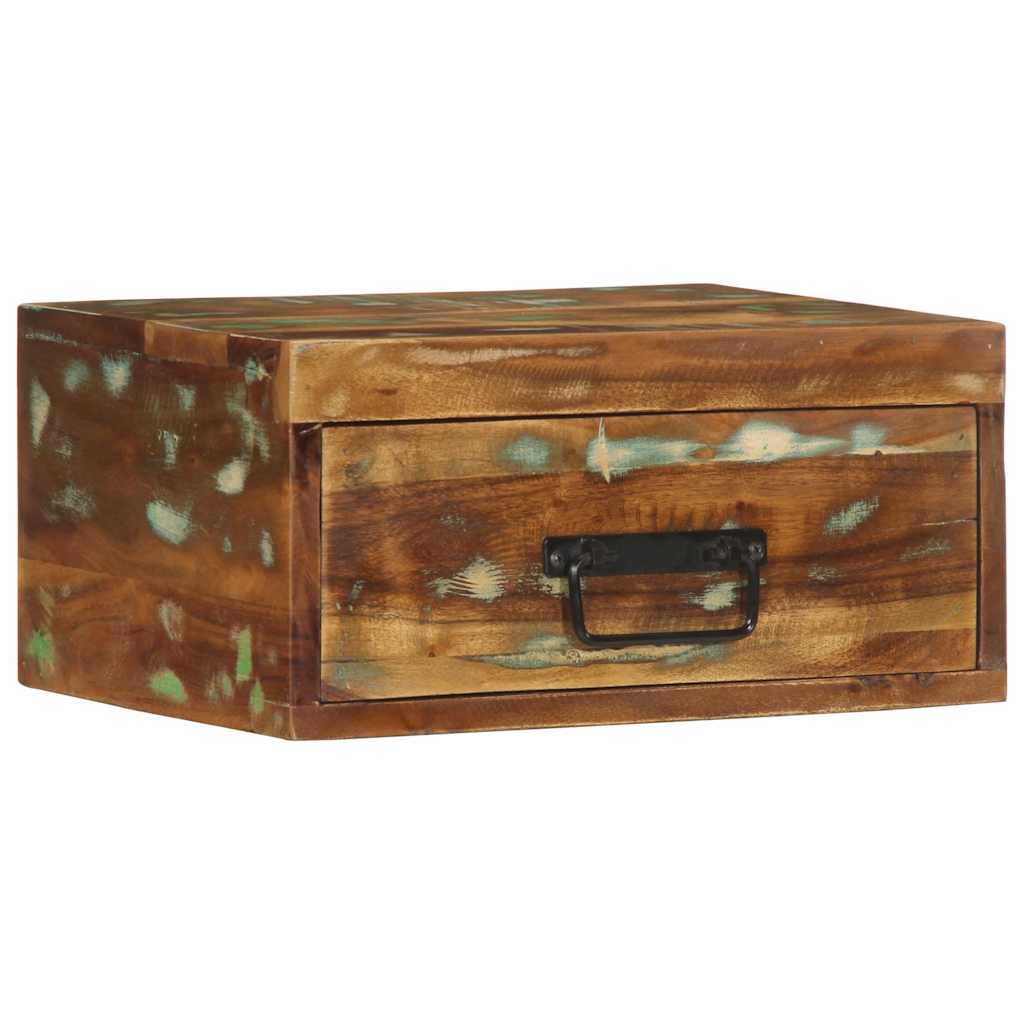 Nachtkastje wandgemonteerd massief gerecycled hout is nu te koop bij PeponiXL, paradijselijk wonen!