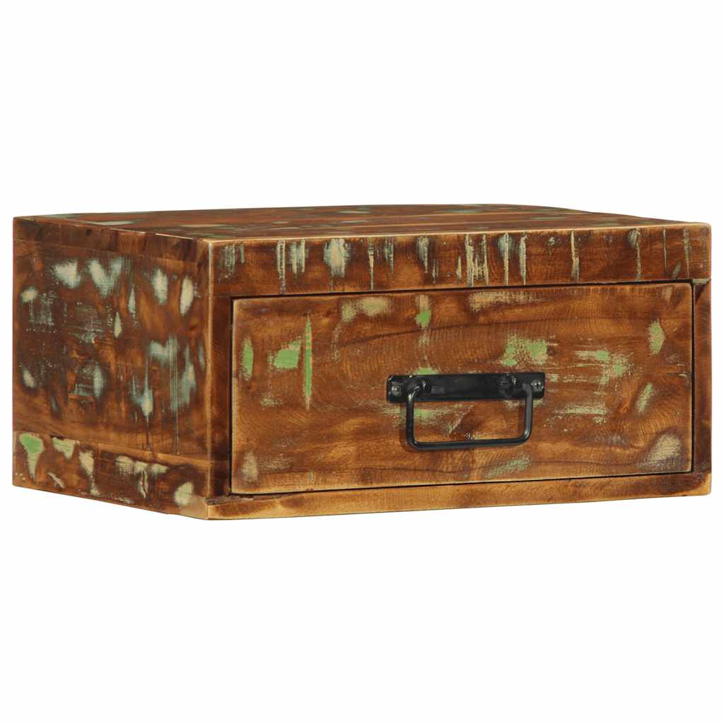 Nachtkastje wandgemonteerd massief gerecycled hout is nu te koop bij PeponiXL, paradijselijk wonen!