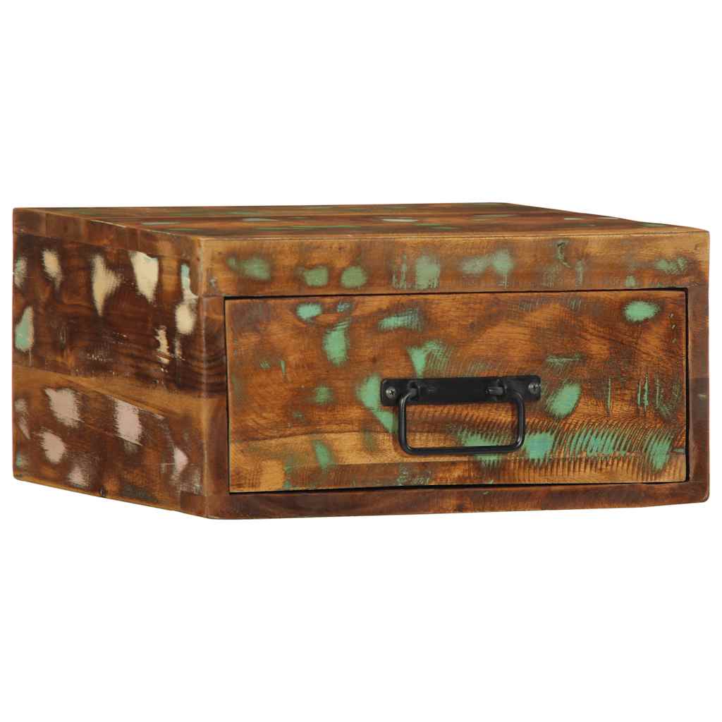 Nachtkastje wandgemonteerd massief gerecycled hout is nu te koop bij PeponiXL, paradijselijk wonen!