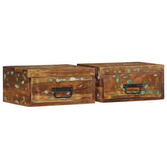 Nachtkastjes 2 st wandgemonteerd massief gerecycled hout is nu te koop bij PeponiXL, paradijselijk wonen!
