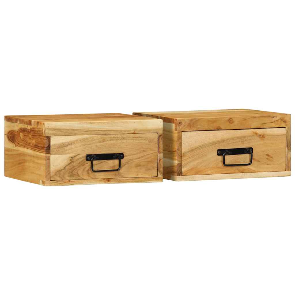 Nachtkastjes 2 st wandgemonteerd massief acaciahout is nu te koop bij PeponiXL, paradijselijk wonen!