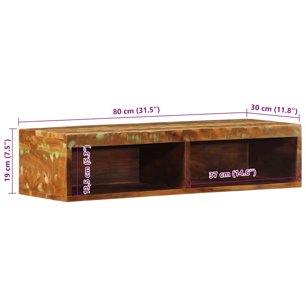 Tv-meubel wandmontage 80x30x19 cm massief gerecycled hout is nu te koop bij PeponiXL, paradijselijk wonen!