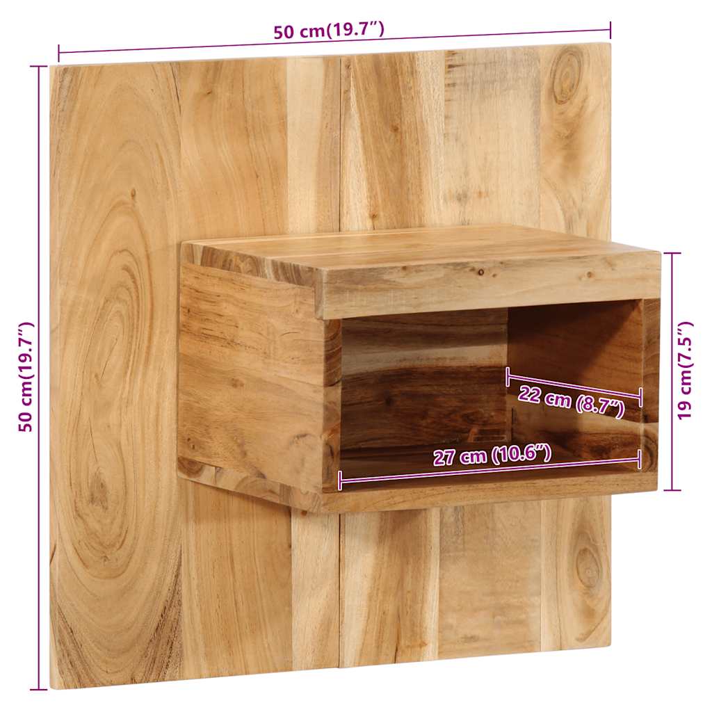 Nachtkastje 50x27x50 cm massief acaciahout is nu te koop bij PeponiXL, paradijselijk wonen!