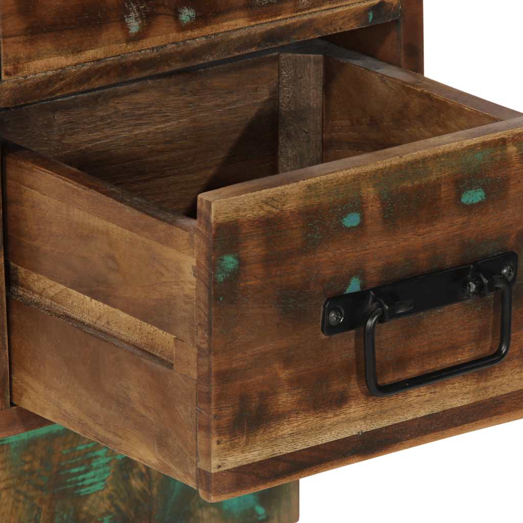 Nachtkastje 60x32x80 cm massief gerecycled hout meerkleurig is nu te koop bij PeponiXL, paradijselijk wonen!