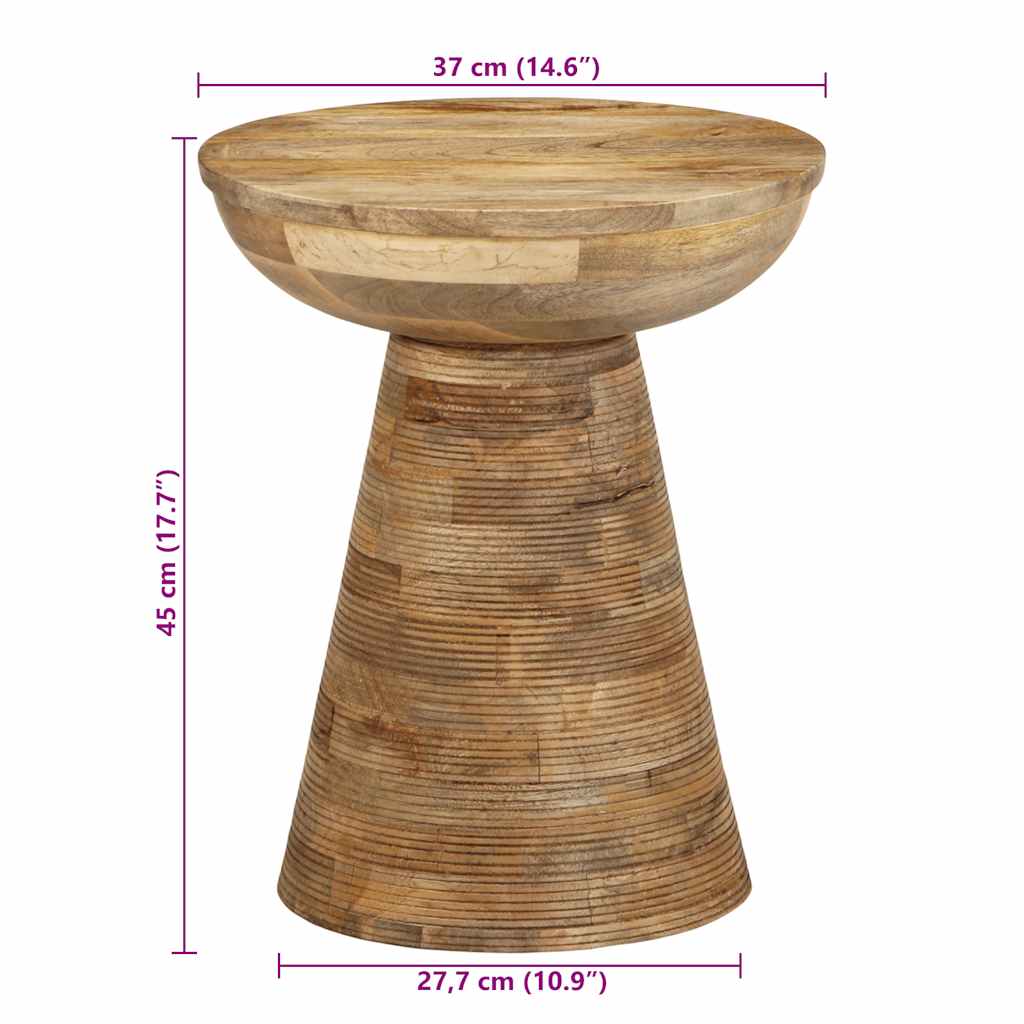 Bijzettafel Ø37x45 cm massief mangohout is nu te koop bij PeponiXL, paradijselijk wonen!