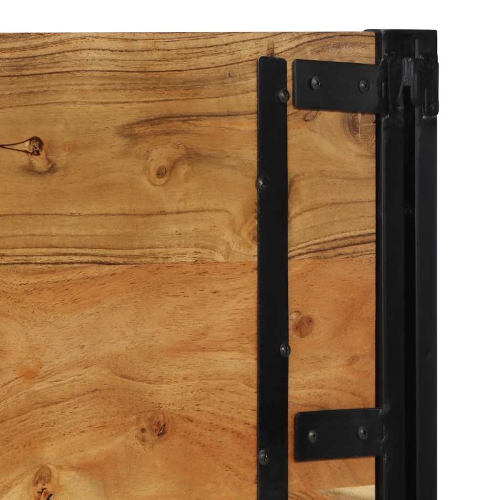 Hoofdeinde 100 cm massief hout acaciahout en ijzer is nu te koop bij PeponiXL, paradijselijk wonen!