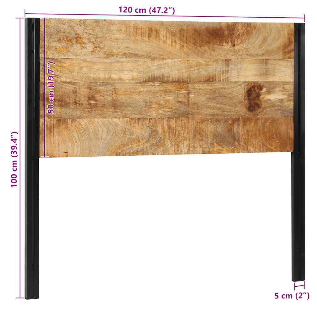 Hoofdeinde 120 cm massief hout mango en ijzer is nu te koop bij PeponiXL, paradijselijk wonen!