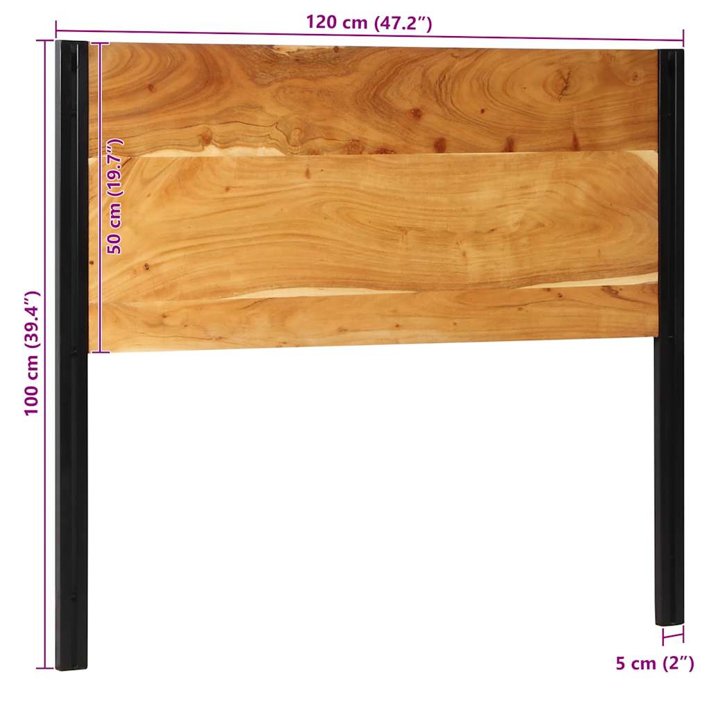 Hoofdeinde 120 cm massief hout acacia en ijzer is nu te koop bij PeponiXL, paradijselijk wonen!