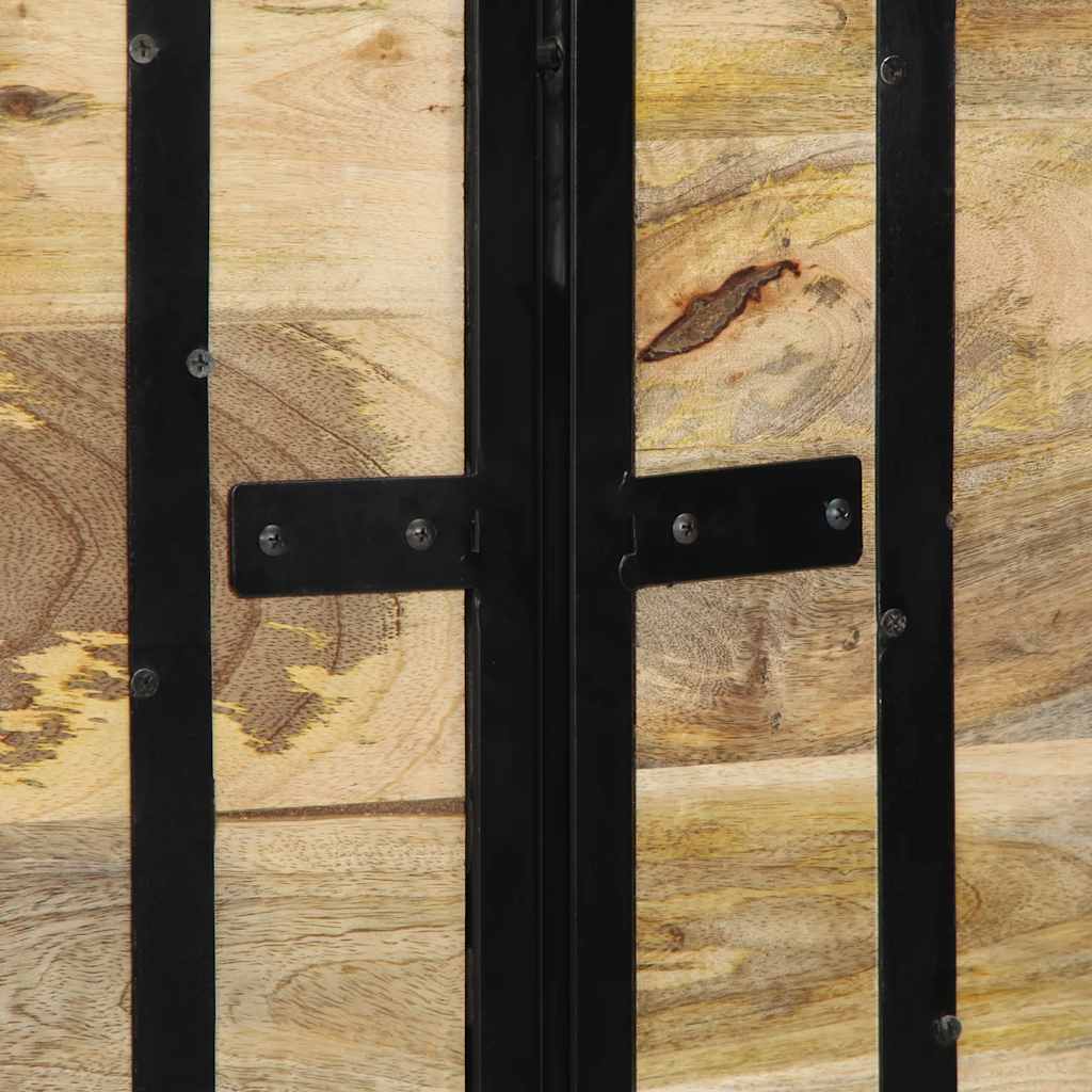 Hoofdeinde 140 cm massief hout mango en ijzer is nu te koop bij PeponiXL, paradijselijk wonen!