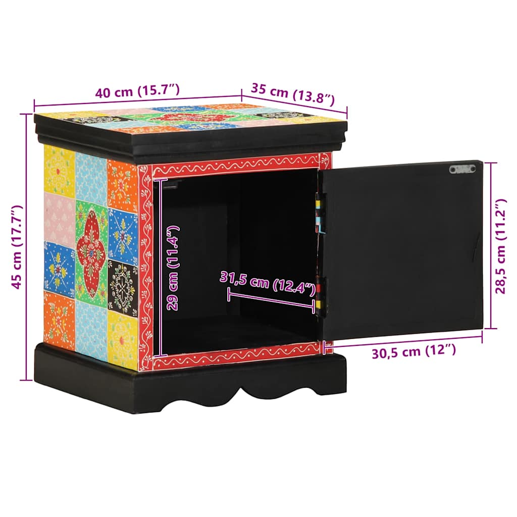 Nachtkastje 40x35x45 cm massief mangohout mango is nu te koop bij PeponiXL, paradijselijk wonen!