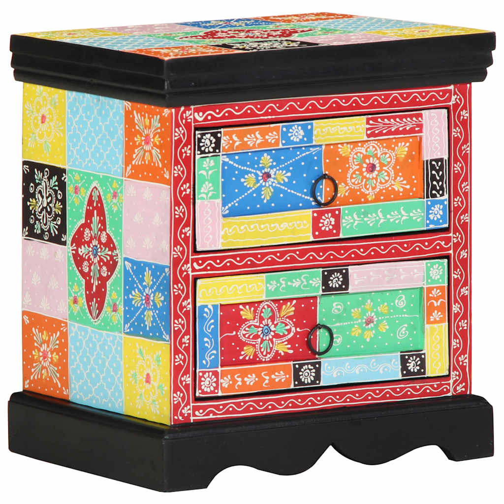 Nachtkastje 2 pcs Multikleur 40 x 35 x 45 cm Massief Mango Hout is nu te koop bij PeponiXL, paradijselijk wonen!