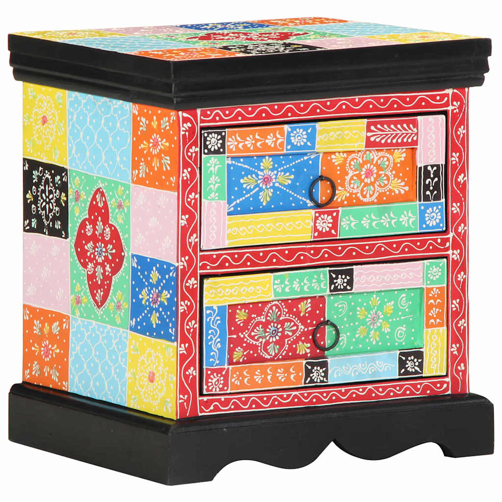 Nachtkastje 2 pcs Multikleur 40 x 35 x 45 cm Massief Mango Hout is nu te koop bij PeponiXL, paradijselijk wonen!