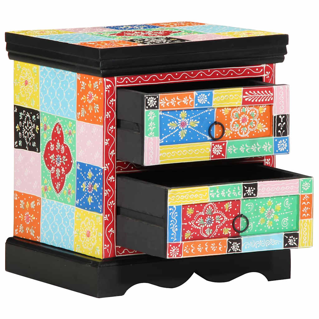 Nachtkastje 2 pcs Multikleur 40 x 35 x 45 cm Massief Mango Hout is nu te koop bij PeponiXL, paradijselijk wonen!