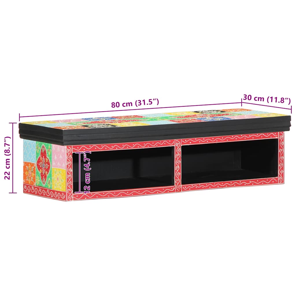 TV-kast met plank Multikleur 80 x 30 x 22 cm Bewerkt hout is nu te koop bij PeponiXL, paradijselijk wonen!