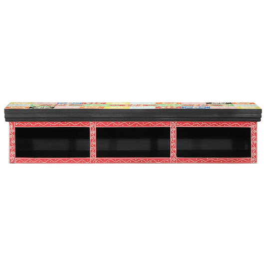 TV-kast met plank Multikleur 100 x 30 x 22 cm Bewerkt hout is nu te koop bij PeponiXL, paradijselijk wonen!