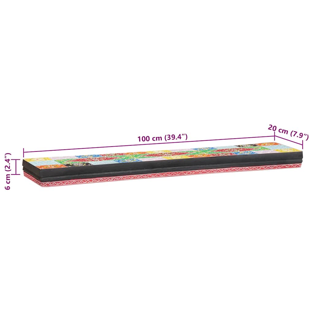 Wandschappen Multikleur 100 x 20 x 6 cm Massief Mango Hout is nu te koop bij PeponiXL, paradijselijk wonen!
