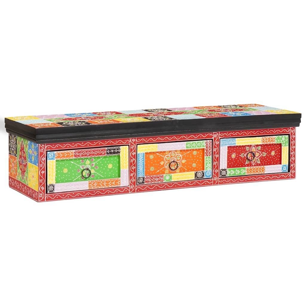 TV-kast met lade Multikleur 100 x 30 x 24 cm Massief mangohout is nu te koop bij PeponiXL, paradijselijk wonen!