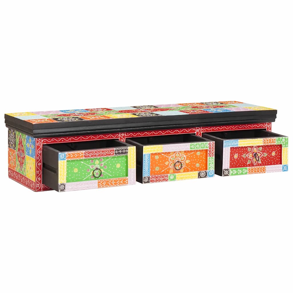 TV-kast met lade Multikleur 100 x 30 x 24 cm Massief mangohout is nu te koop bij PeponiXL, paradijselijk wonen!