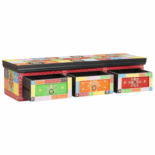 TV-kast met lade Multikleur 100 x 30 x 24 cm Massief mangohout is nu te koop bij PeponiXL, paradijselijk wonen!