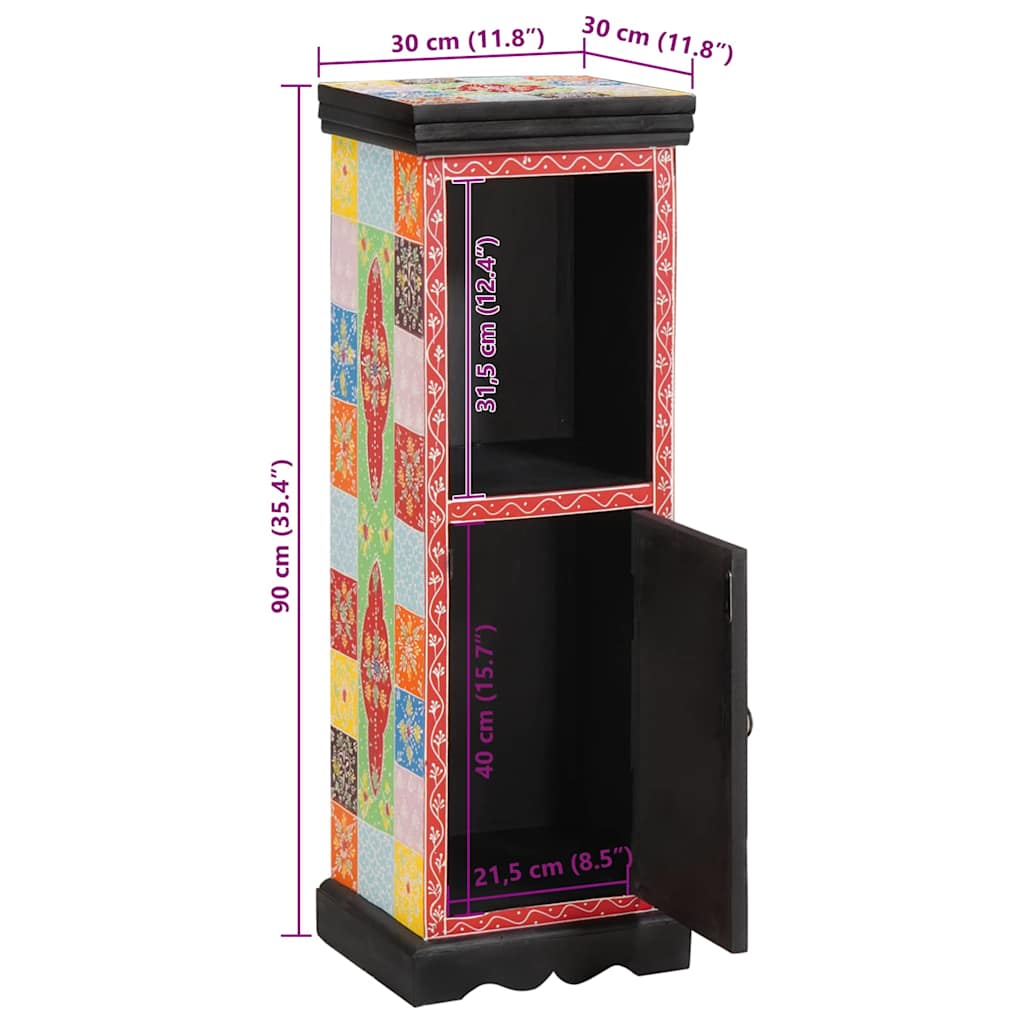 Ladekast Multikleur 30 x 30 x 90 cm Massief Mango Hout is nu te koop bij PeponiXL, paradijselijk wonen!