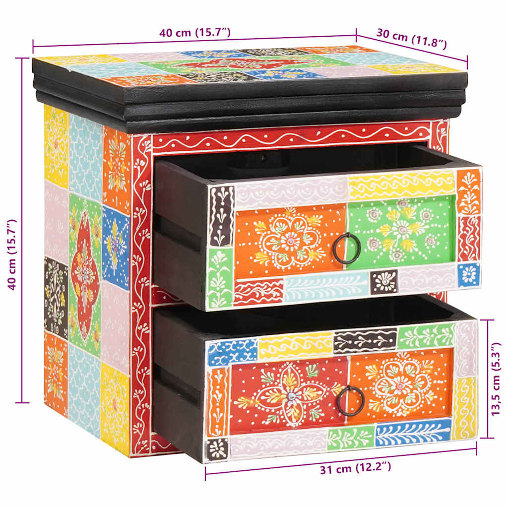 Nachtkastje met lade 2 pcs Multikleur 40 x 30 x 40 cm is nu te koop bij PeponiXL, paradijselijk wonen!