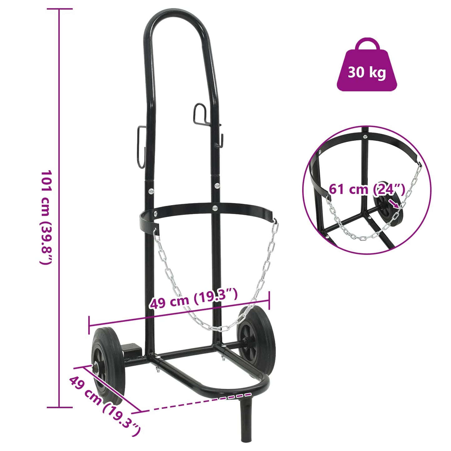 Handtrolley Zwart en Rood 49 x 49 x 101 cm Staal is nu te koop bij PeponiXL, paradijselijk wonen!