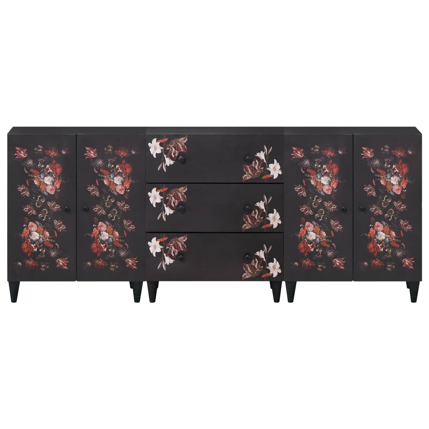 Opslagkasten 3 st 180 x 33 x 75 cm Massief Mango Hout