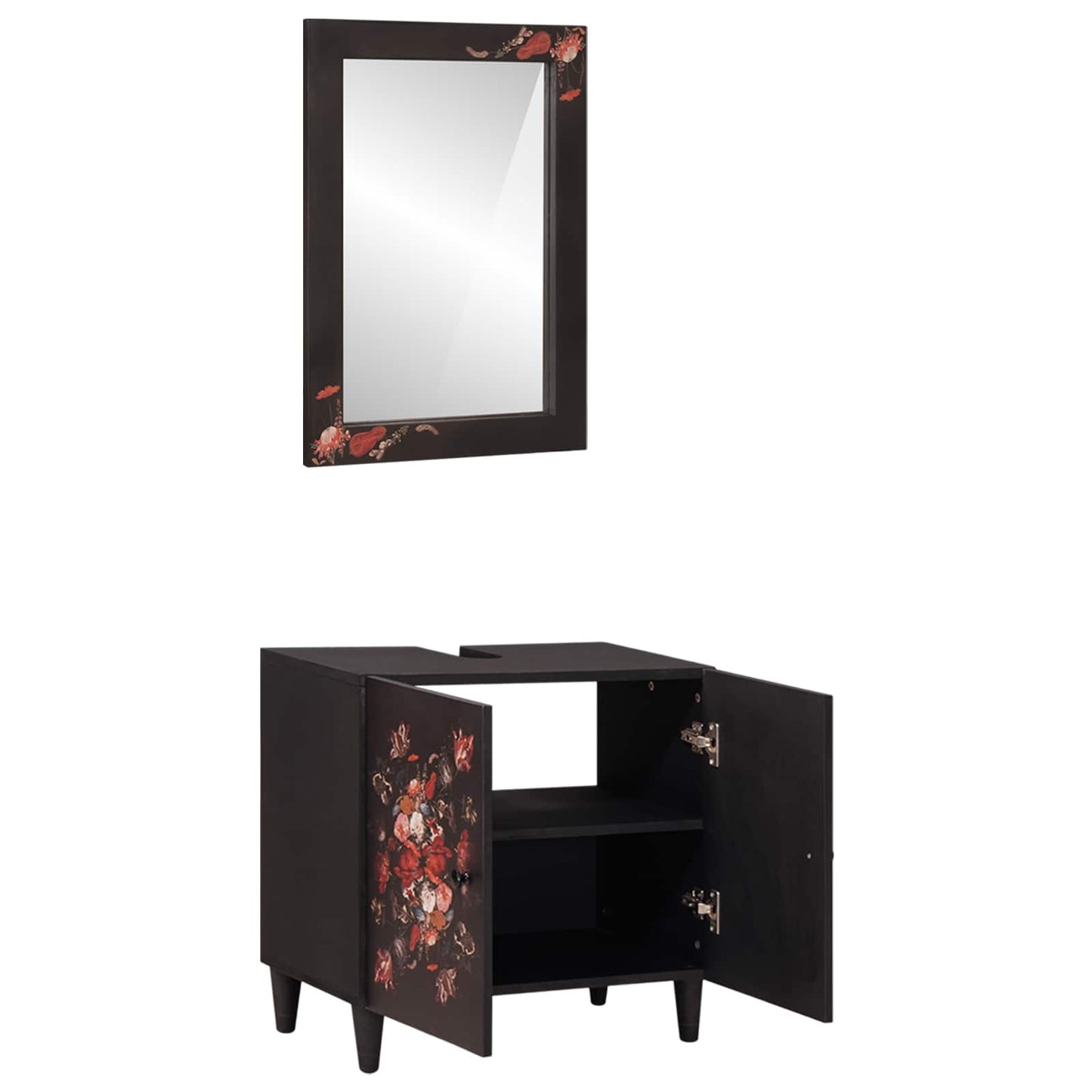 Badkamerkastenset Wandgemonteerd 2 pcs Massief Mango Hout is nu te koop bij PeponiXL, paradijselijk wonen!