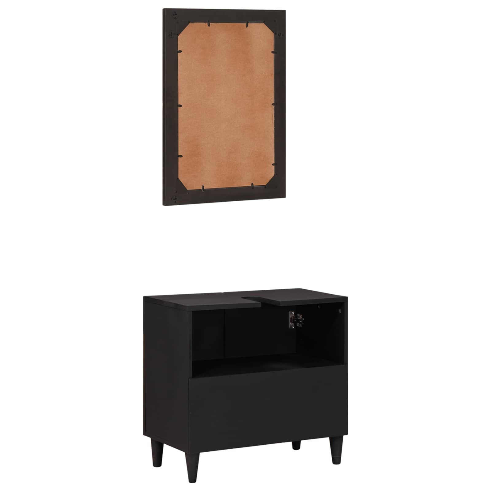 Badkamerkastenset Wandgemonteerd 2 pcs Massief Mango Hout is nu te koop bij PeponiXL, paradijselijk wonen!