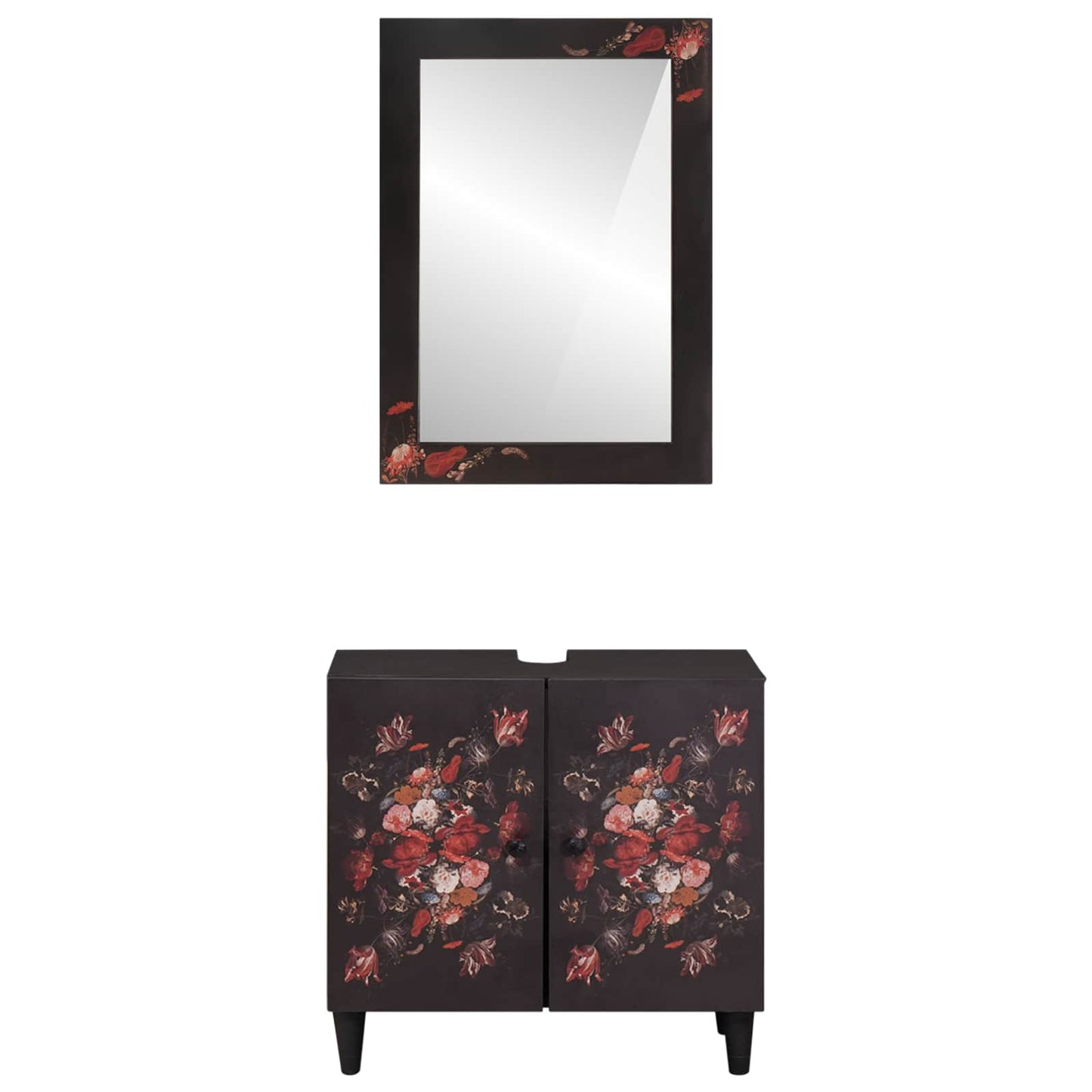 Badkamerkastenset Wandgemonteerd 2 pcs Massief Mango Hout is nu te koop bij PeponiXL, paradijselijk wonen!