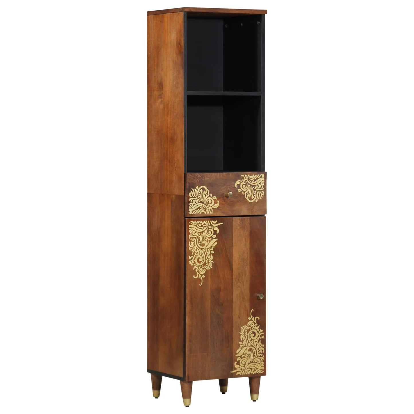 Badkamerkastenset met lade 5 pcs Honingbruin Massief Mango Hout is nu te koop bij PeponiXL, paradijselijk wonen!