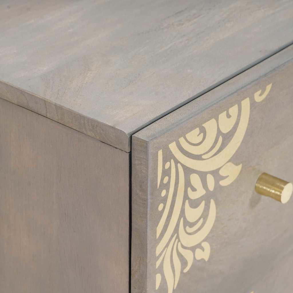 Dressoir 2 pcs Grijs 60 x 33 x 75 cm Massief Mango Hout is nu te koop bij PeponiXL, paradijselijk wonen!