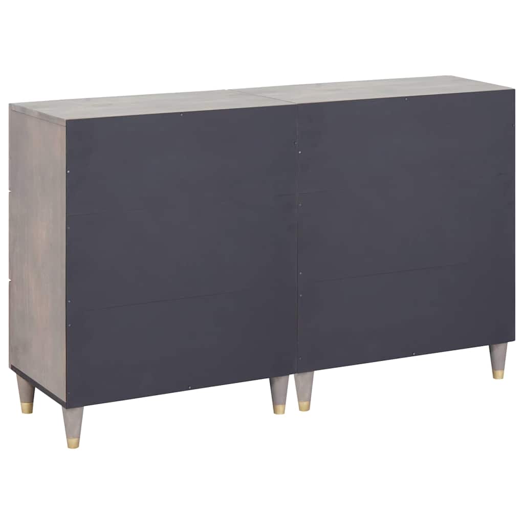 Dressoir 2 pcs Grijs 60 x 33 x 75 cm Massief Mango Hout is nu te koop bij PeponiXL, paradijselijk wonen!