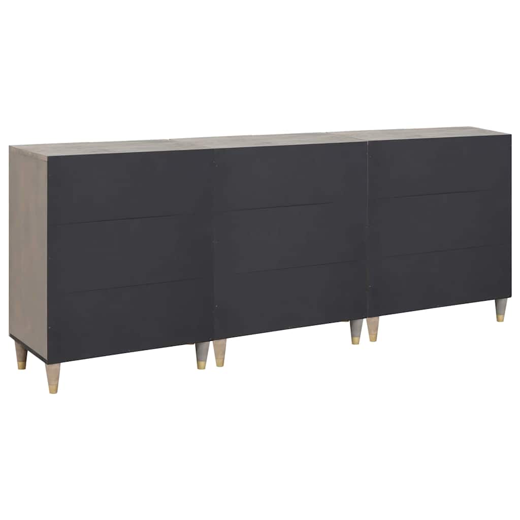 Badkamerkastenset met lade 3 pcs Grijs en Goud 180 x 33 x 75 cm is nu te koop bij PeponiXL, paradijselijk wonen!