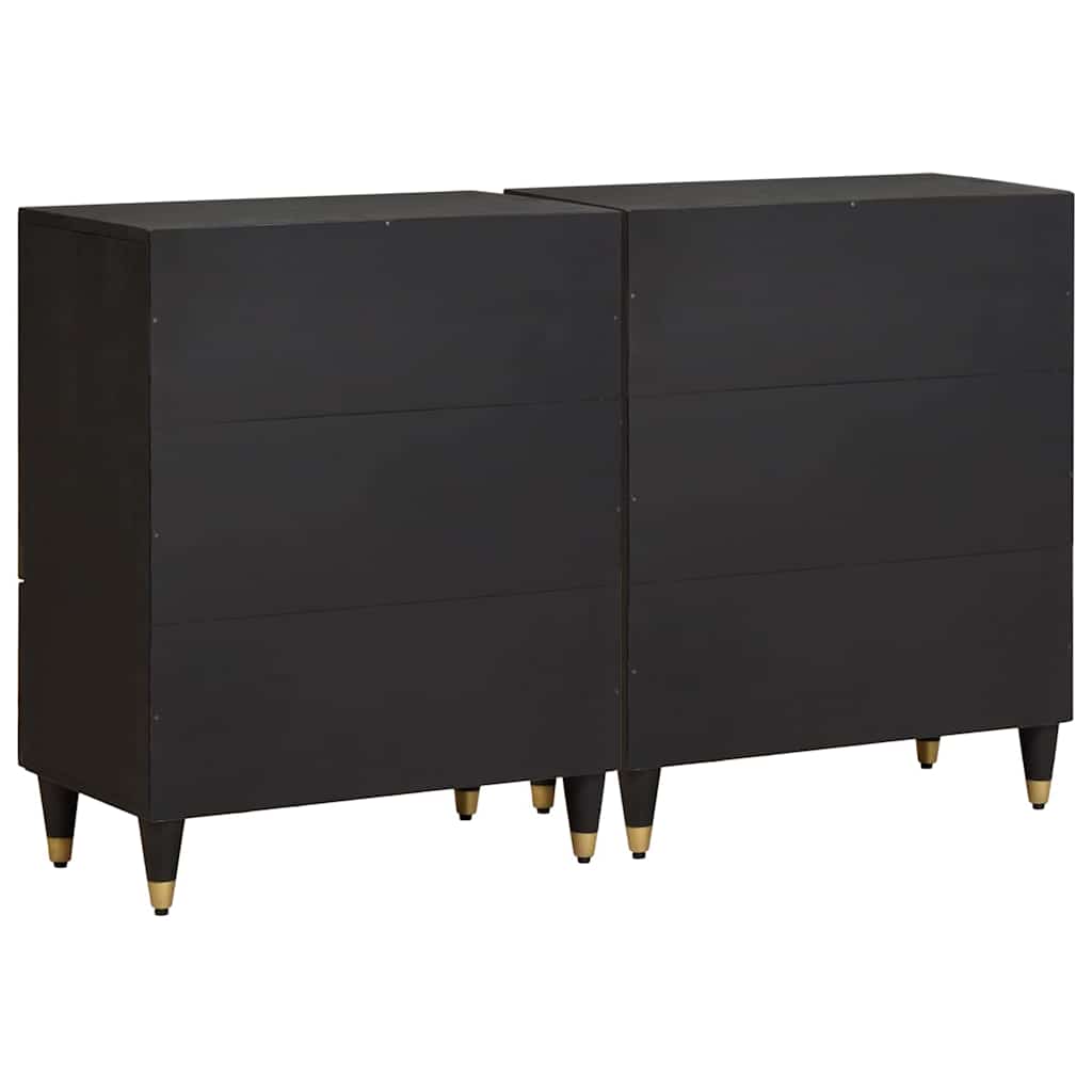 Dressoir 2 pcs Zwart 60 x 33 x 75 cm Massief Mango Hout is nu te koop bij PeponiXL, paradijselijk wonen!