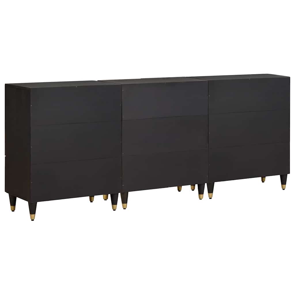 Badkamerkastenset met lade 3 pcs Zwart 180 x 33 x 75 cm is nu te koop bij PeponiXL, paradijselijk wonen!