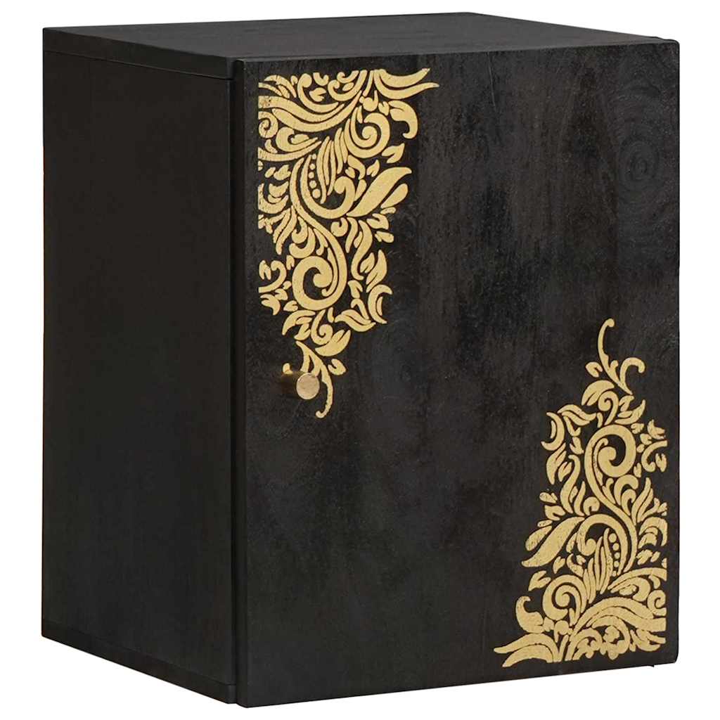 Badkamerkastenset met lade 5 pcs Zwart Massief Mango Hout is nu te koop bij PeponiXL, paradijselijk wonen!