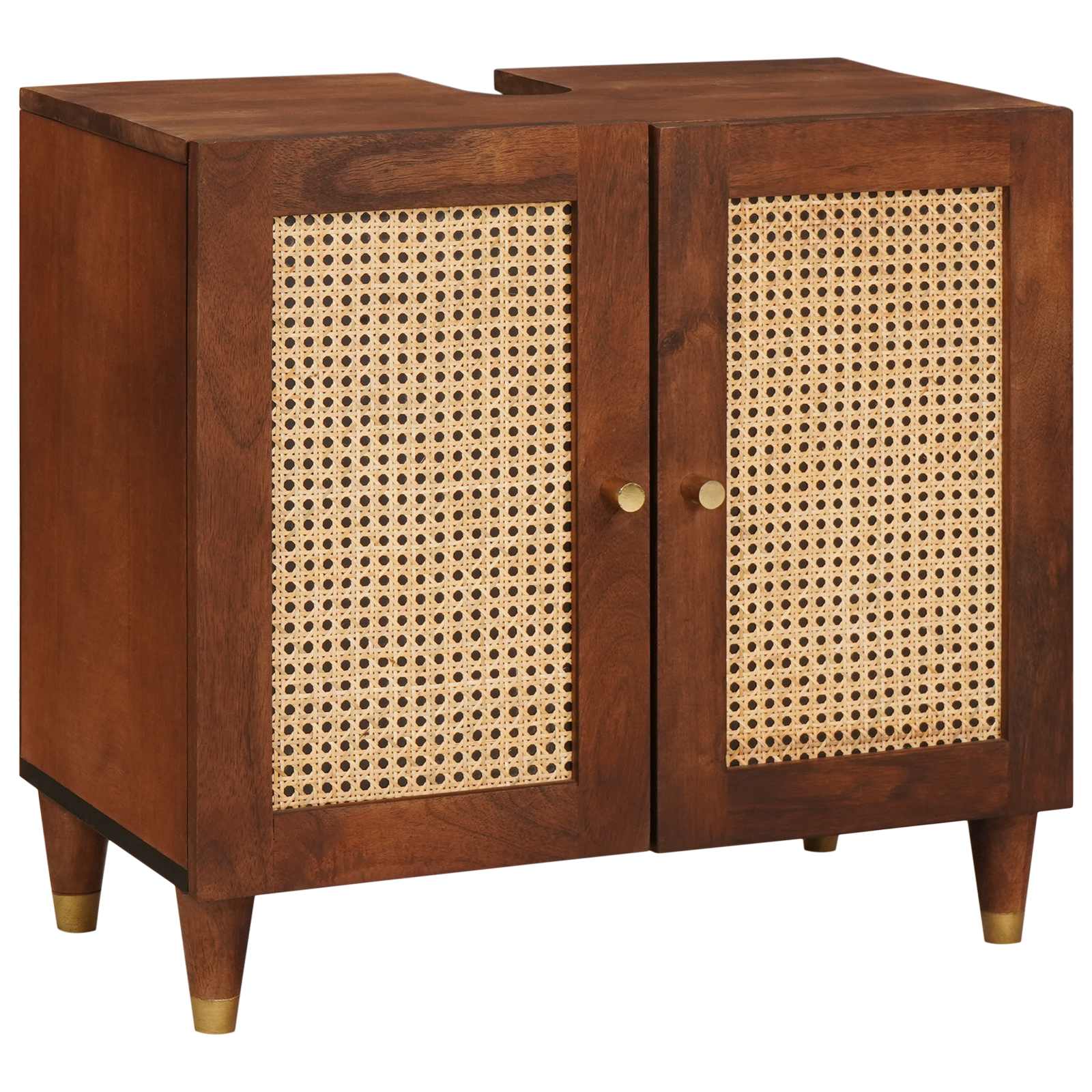 Badkamerkast met plank 2 pcs Zwart en Goud Massief Mango Hout is nu te koop bij PeponiXL, paradijselijk wonen!